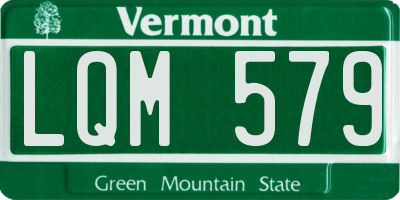 VT license plate LQM579