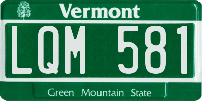 VT license plate LQM581