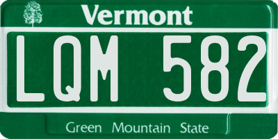 VT license plate LQM582