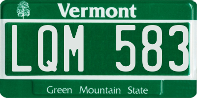 VT license plate LQM583