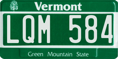 VT license plate LQM584