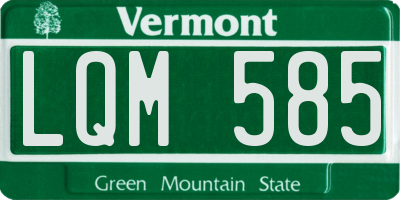 VT license plate LQM585