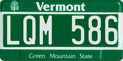 VT license plate LQM586