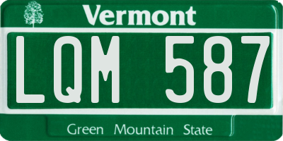 VT license plate LQM587