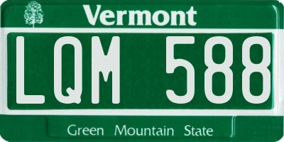 VT license plate LQM588