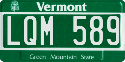 VT license plate LQM589