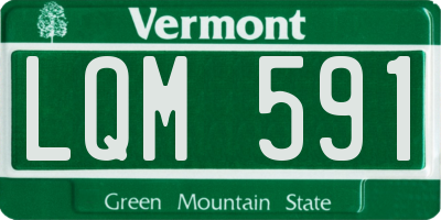 VT license plate LQM591
