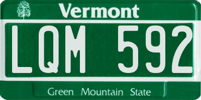 VT license plate LQM592