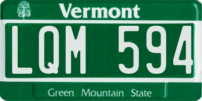 VT license plate LQM594
