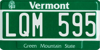 VT license plate LQM595