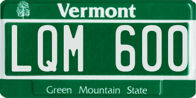 VT license plate LQM600