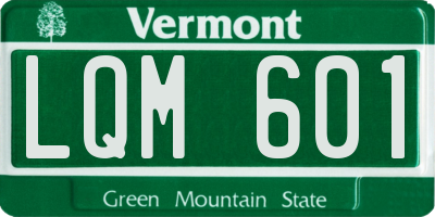 VT license plate LQM601