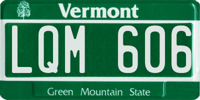 VT license plate LQM606