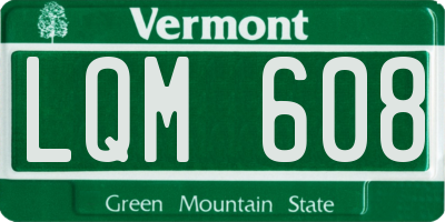 VT license plate LQM608