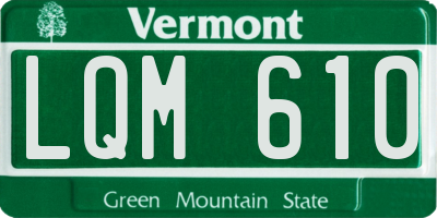 VT license plate LQM610