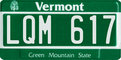 VT license plate LQM617