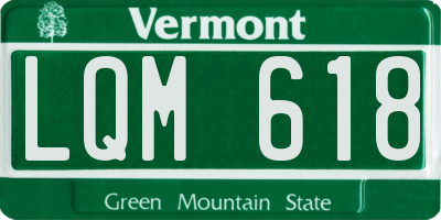VT license plate LQM618