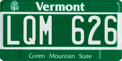 VT license plate LQM626