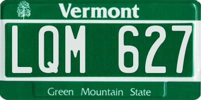 VT license plate LQM627