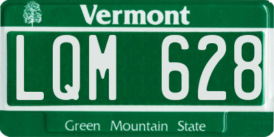 VT license plate LQM628