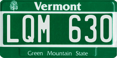 VT license plate LQM630