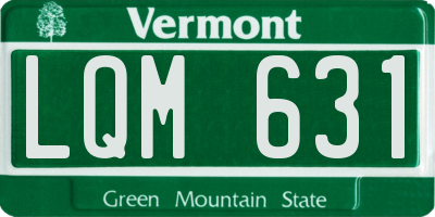 VT license plate LQM631