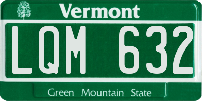 VT license plate LQM632