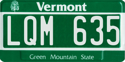 VT license plate LQM635