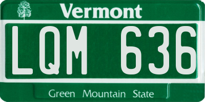 VT license plate LQM636