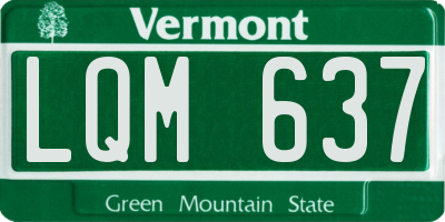 VT license plate LQM637