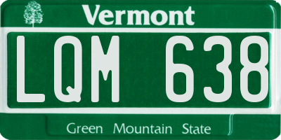 VT license plate LQM638