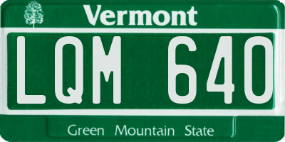 VT license plate LQM640