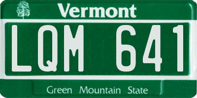 VT license plate LQM641