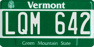 VT license plate LQM642