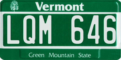VT license plate LQM646