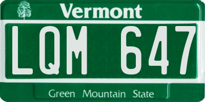 VT license plate LQM647