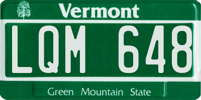 VT license plate LQM648