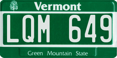 VT license plate LQM649