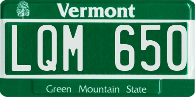 VT license plate LQM650