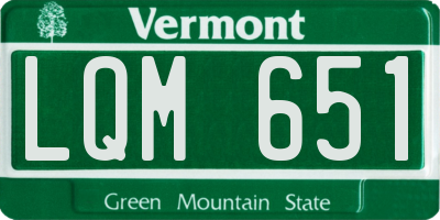VT license plate LQM651