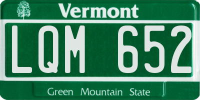 VT license plate LQM652