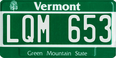 VT license plate LQM653