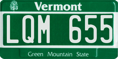 VT license plate LQM655