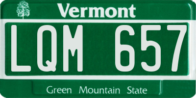 VT license plate LQM657