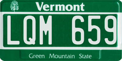 VT license plate LQM659