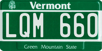 VT license plate LQM660