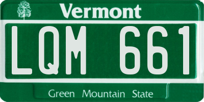 VT license plate LQM661