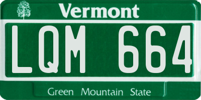 VT license plate LQM664