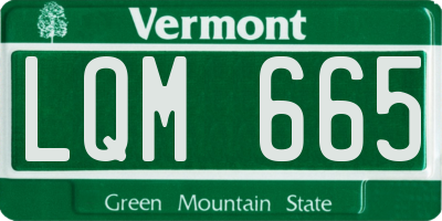 VT license plate LQM665