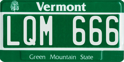 VT license plate LQM666
